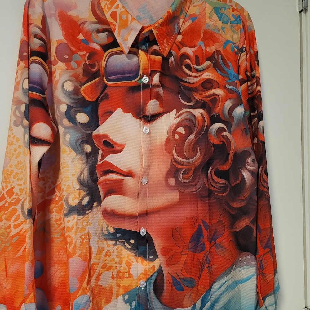 Face Image- Button Down L/S Top (1XL) NWOT